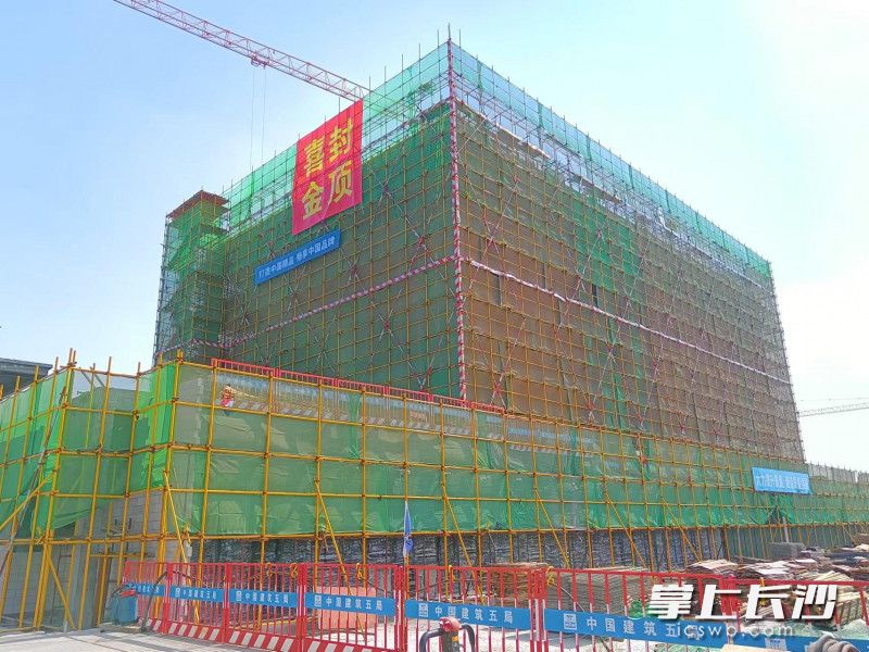 中国电信天翼云中南数字产业园首栋楼顺利封顶。