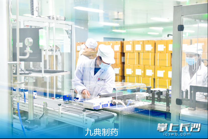 浏阳生物医药大健康占据全省医药产业半壁江山，九典制药是园区龙头企业。